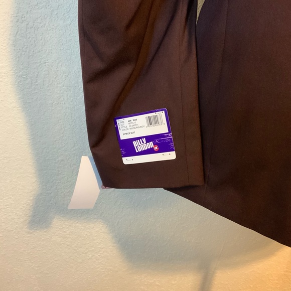 Billy London Men’s 2 PC Slim- Fit Burgundy Tuxedo - Picture 6 of 7